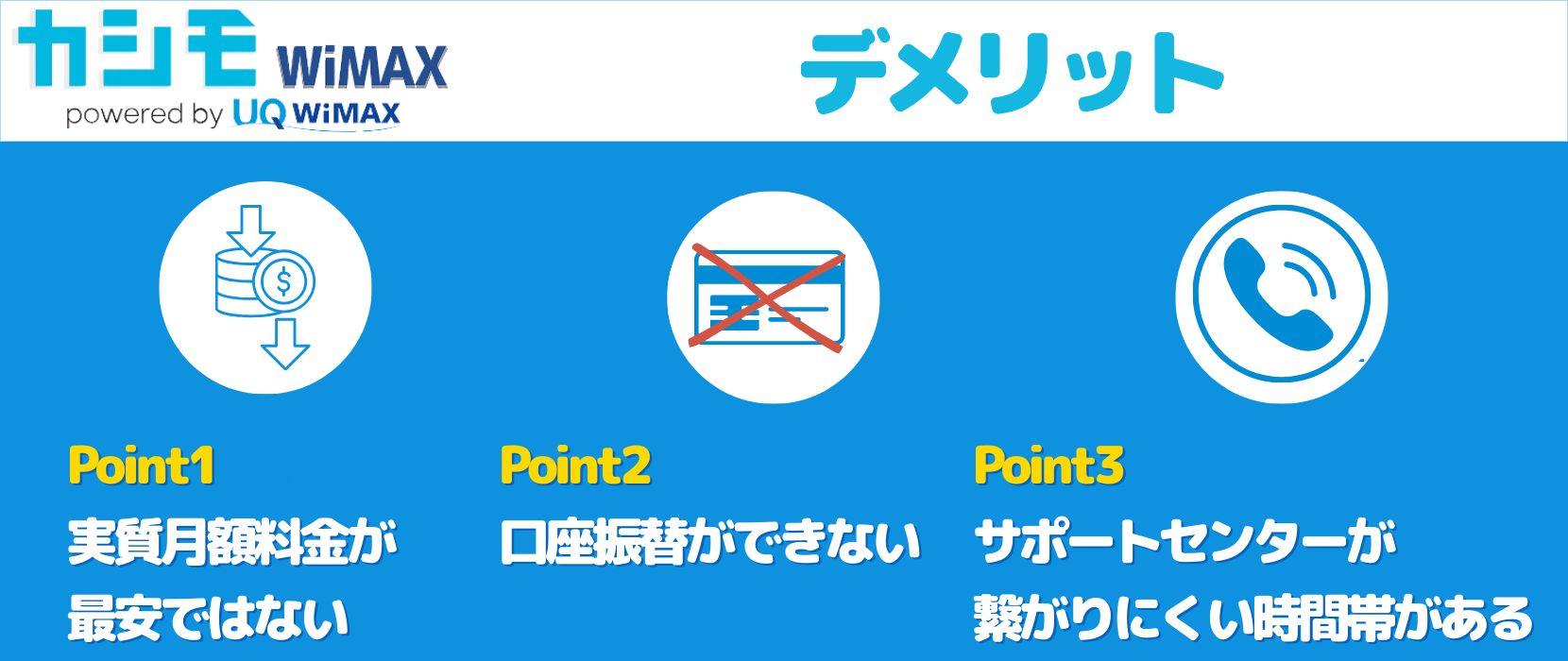 カシモWiMAXのデメリット