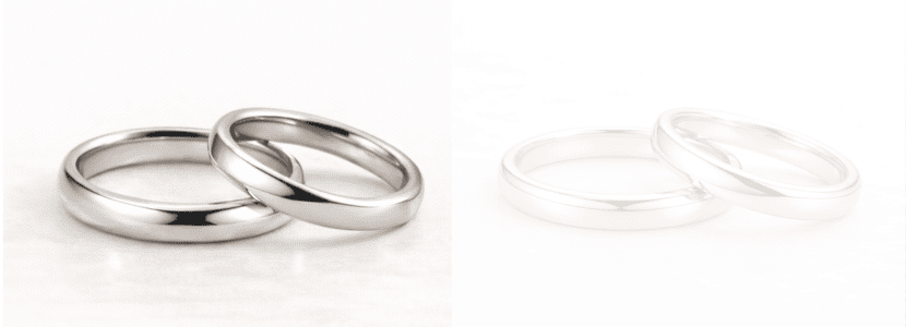 プラチナとコンビネーションの結婚指輪