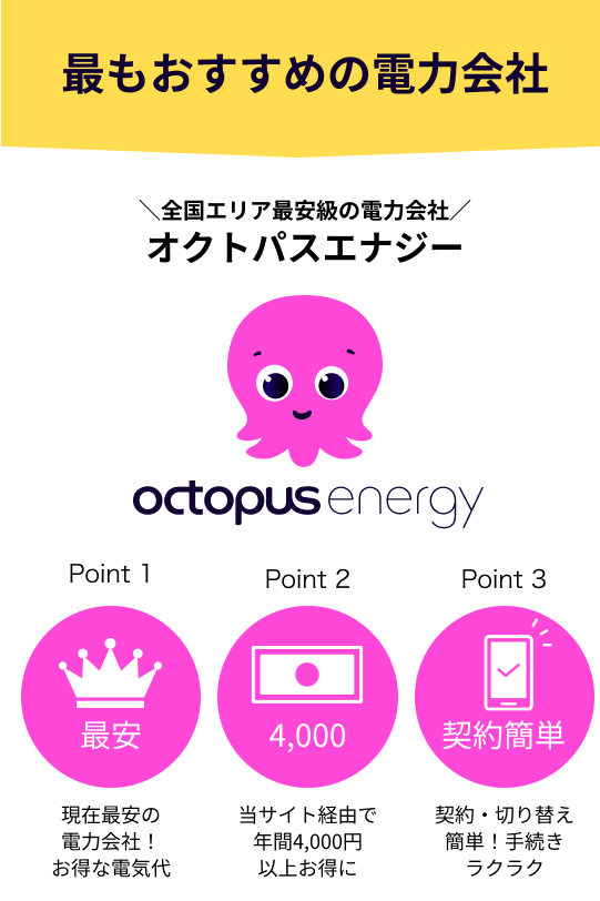 オクトパスエナジーのおすすめポイント