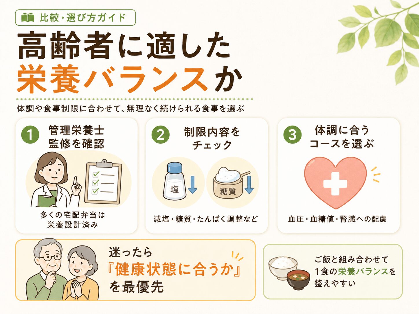 選び方：栄養バランスの良さ
