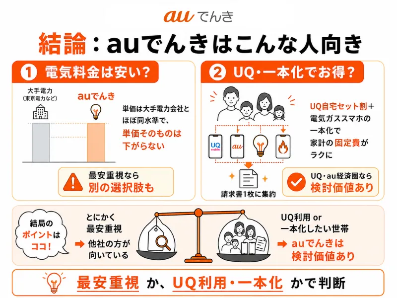 auでんきがおすすめな人