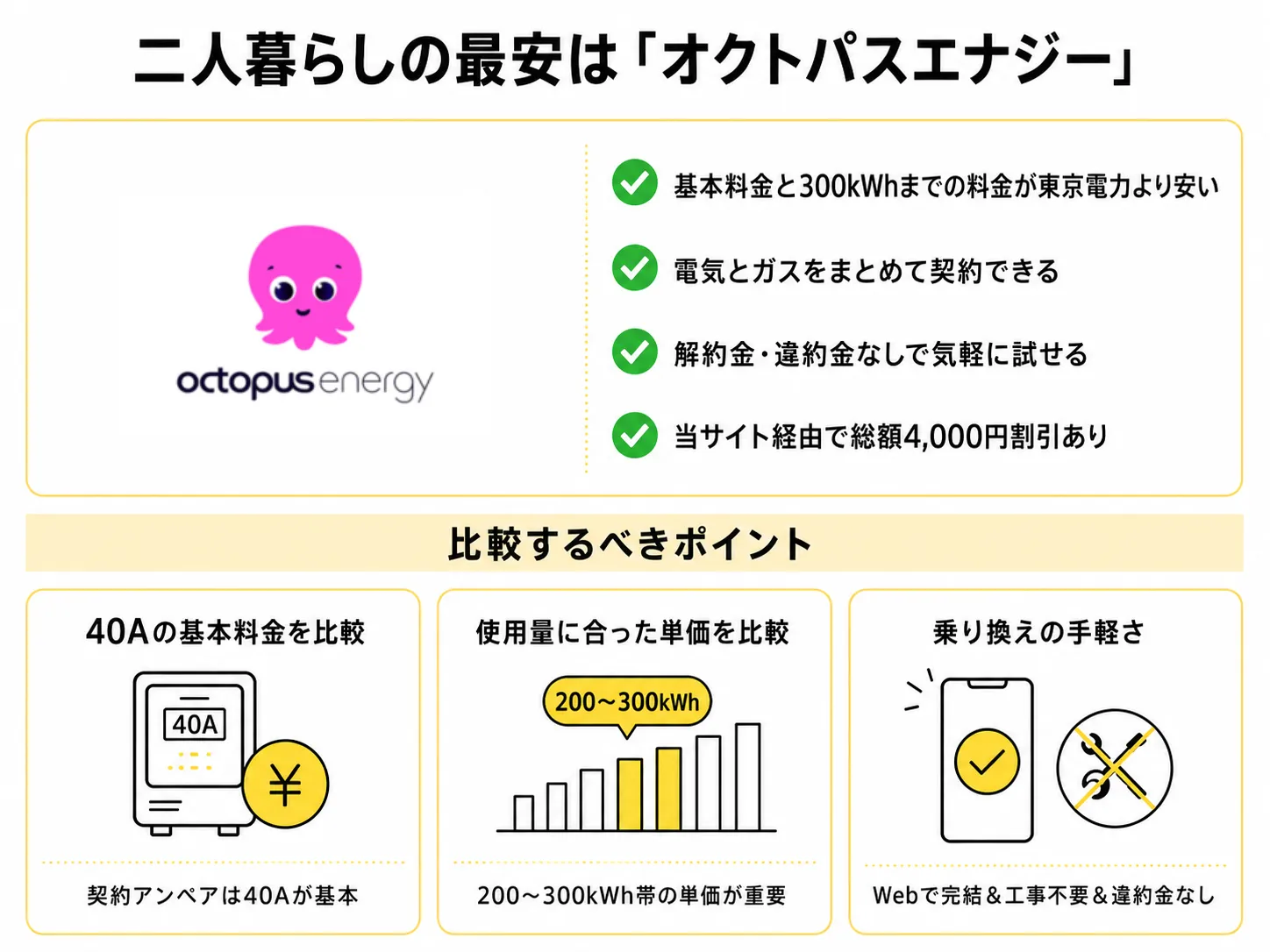 【関東エリア】二人暮らしにおすすめの電力会社はオクトパスエナジー