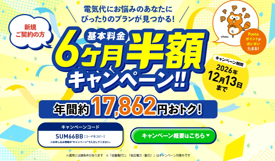 エネワンでんきのキャンペーン