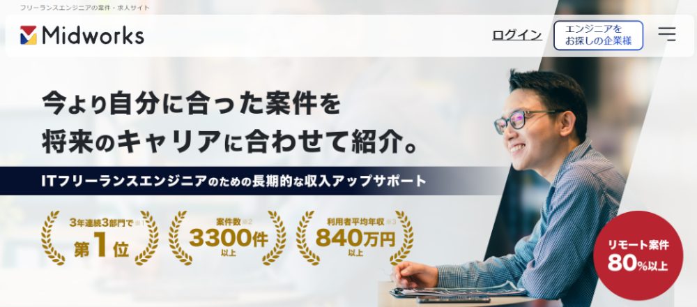 フリーランスエンジニアの案件・求人サイト~Midworks